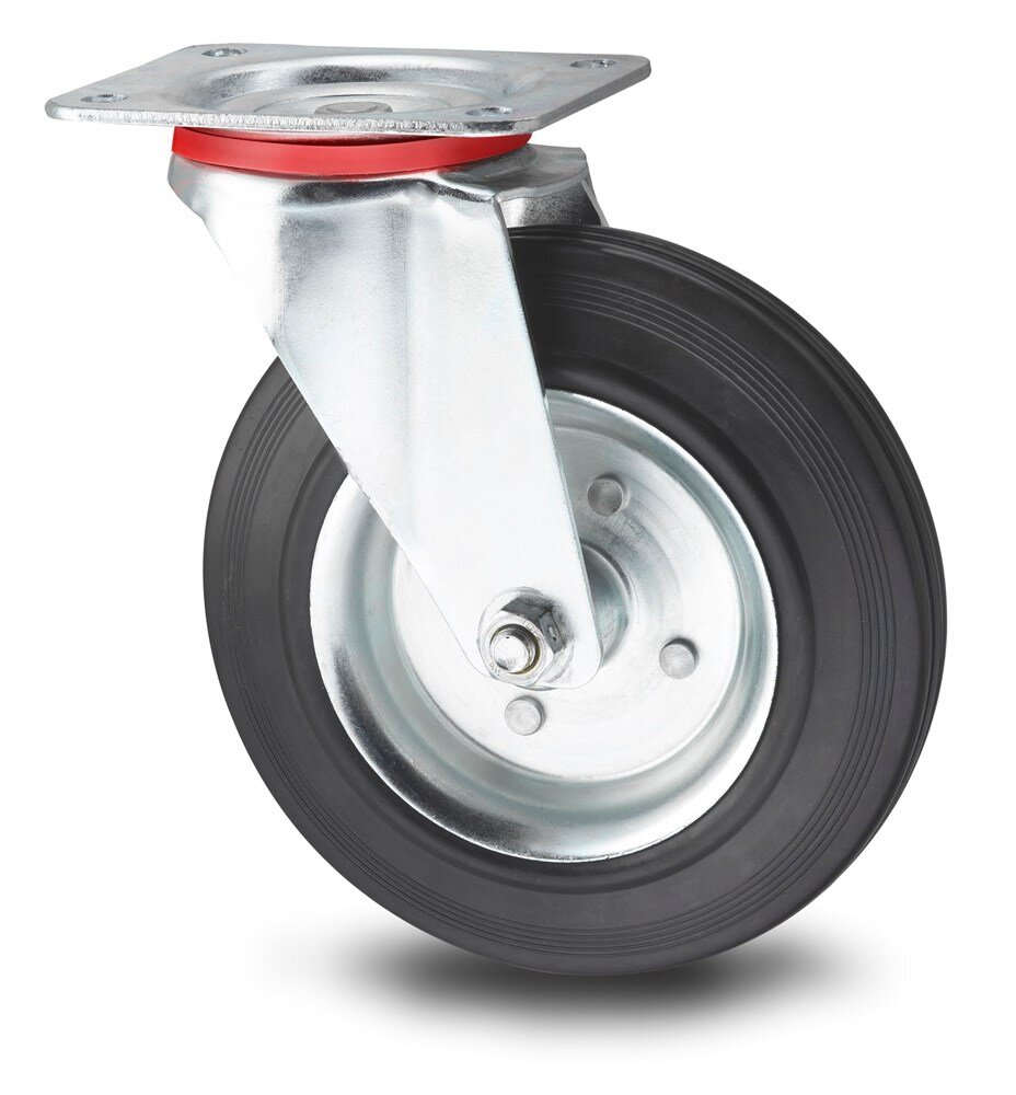 Afbeelding voor Zwenkwiel 100mm rub band+stal velg 80kg