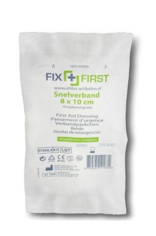 Afbeelding voor Snelverband gerold middel steriel 8x10cm a 10st