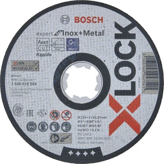 Afbeelding voor Slijpschijf x-lock bosch 125x1x22,23mm recht 
