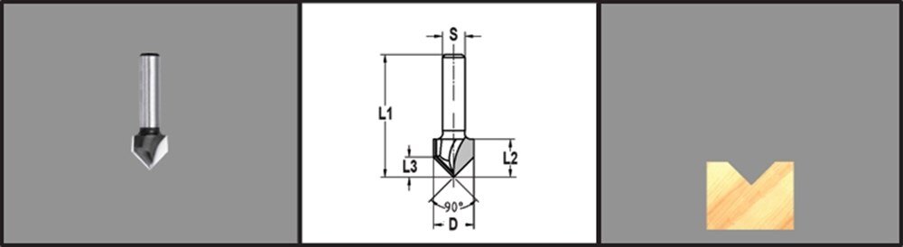 Afbeelding voor V-groeffrees hm 14,0mm d=6 a15