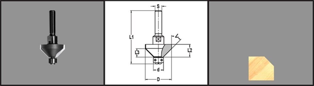 Afbeelding voor Fasefrees hm 45gr + lager 12,0mm f07