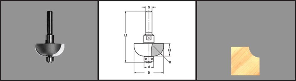 Afbeelding voor Halfholprofielfr hm r= 6,3+lag f09