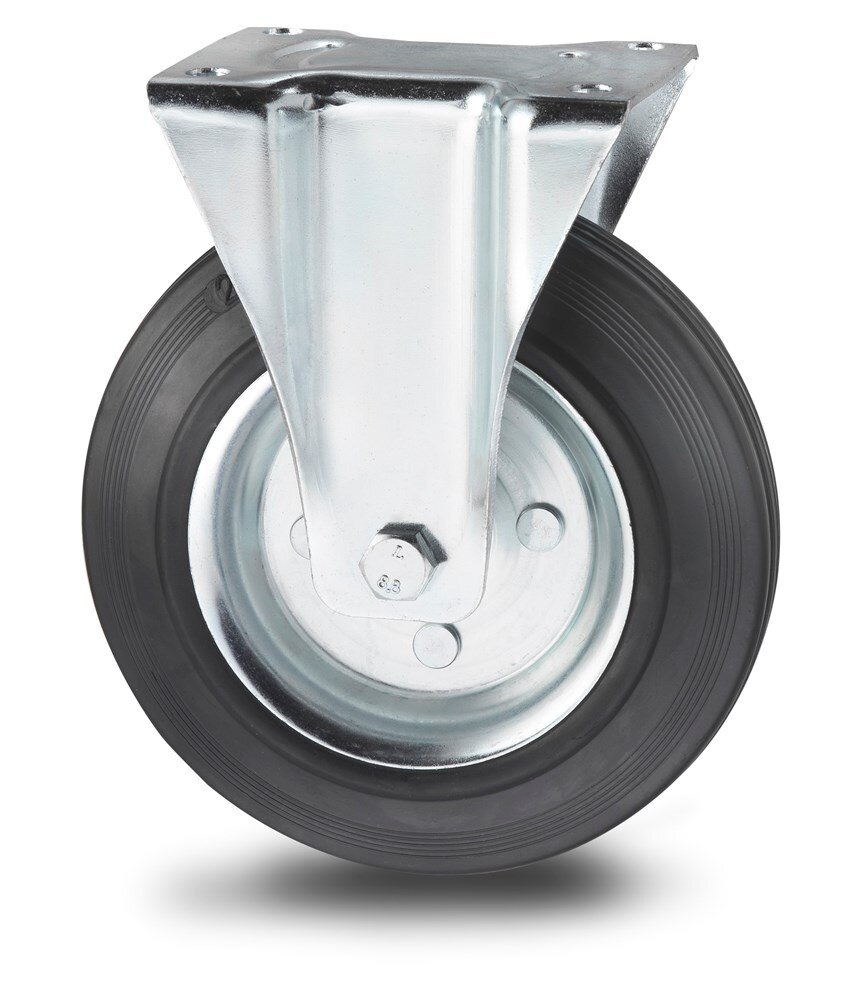 Afbeelding voor Bokwiel 100mm rubber band+stal velg 80kg