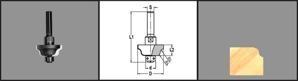 Afbeelding voor Lijstfrees hm r=6,3+lager 12mm y12