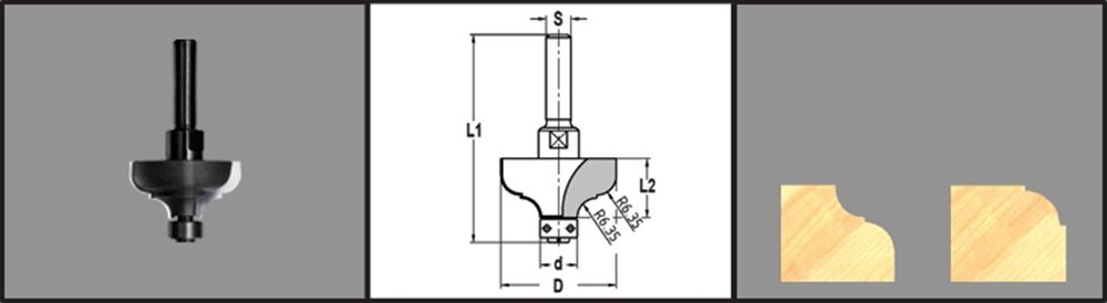 Afbeelding voor Multiprofielfrees r=6,3+lgr12mm y13