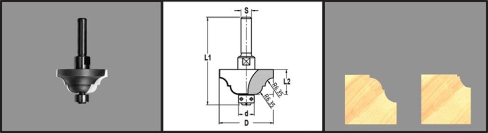 Afbeelding voor Contraprofielfr r=6,3+lager12mm y14
