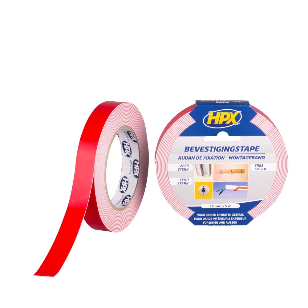 Afbeelding voor Spiegel bevestigingstape hpx wit 19mm x 5m