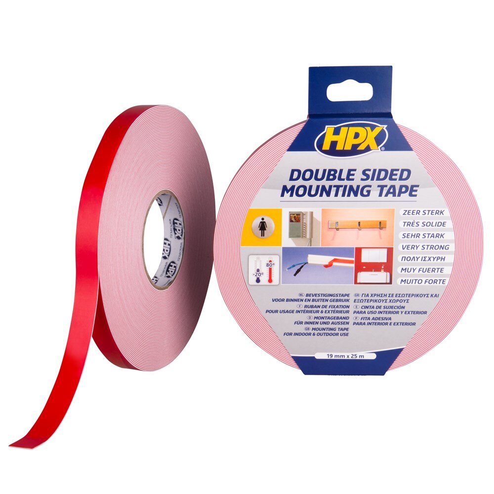 Afbeelding voor Spiegel bevestigingstape hpx wit 19mm x 16,5m
