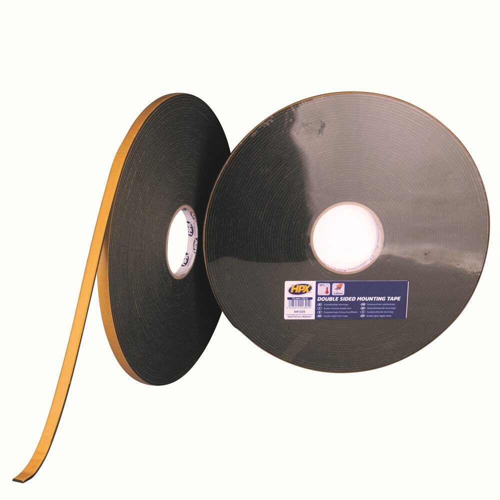Afbeelding voor Dubbelzijdig bev tape 3mm hpx antraciet 12mmx25m