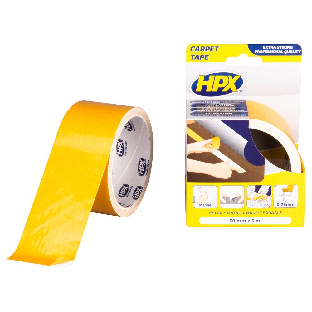 Afbeelding voor Dubbelzijdige tapijttape hpx wit 50mm x 5m 