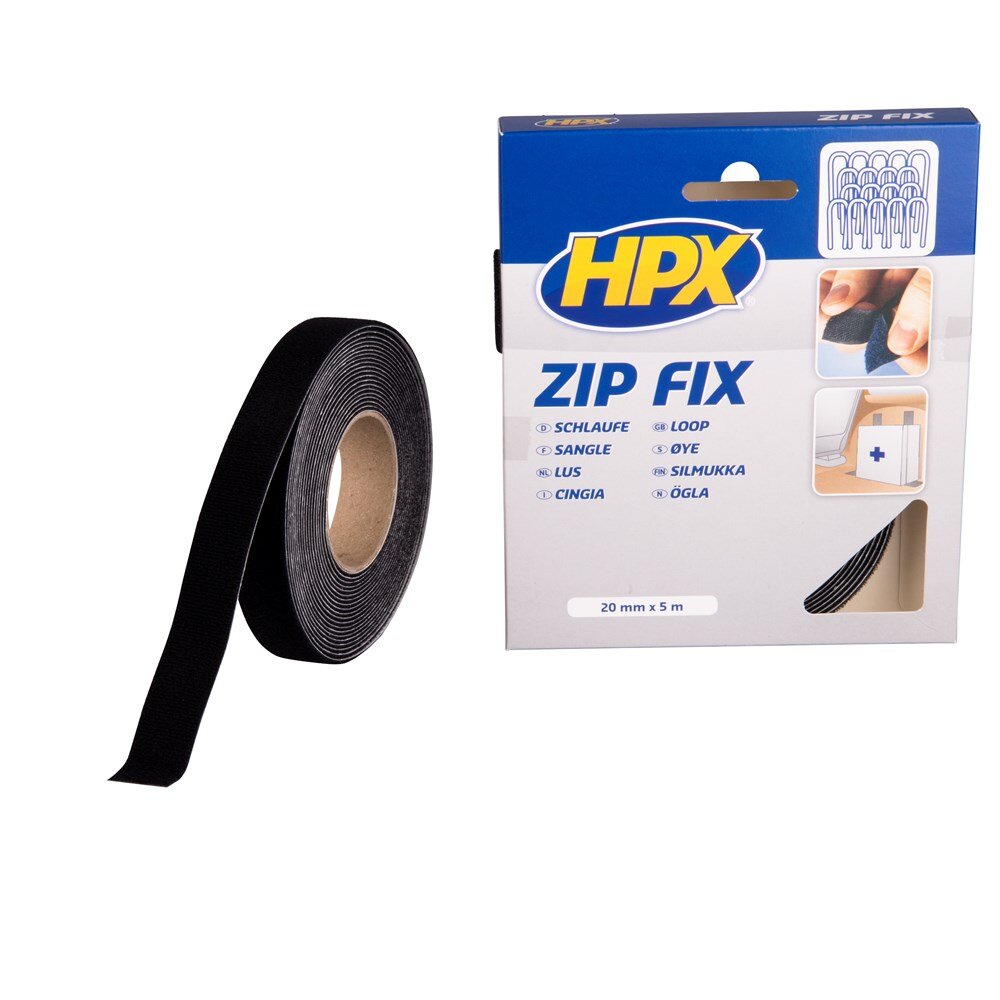 Afbeelding voor Klittenband zelfklevend hpx zwart 20mm x 5m 