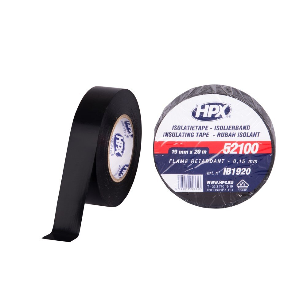 Afbeelding voor Pvc isolatie tape hpx zwart 19mm x 10m 