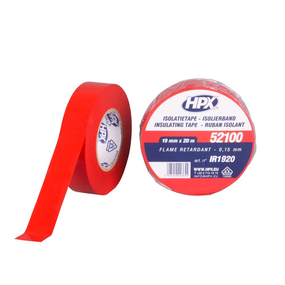Afbeelding voor Pvc isolatie tape hpx rood 19mm x 10m 