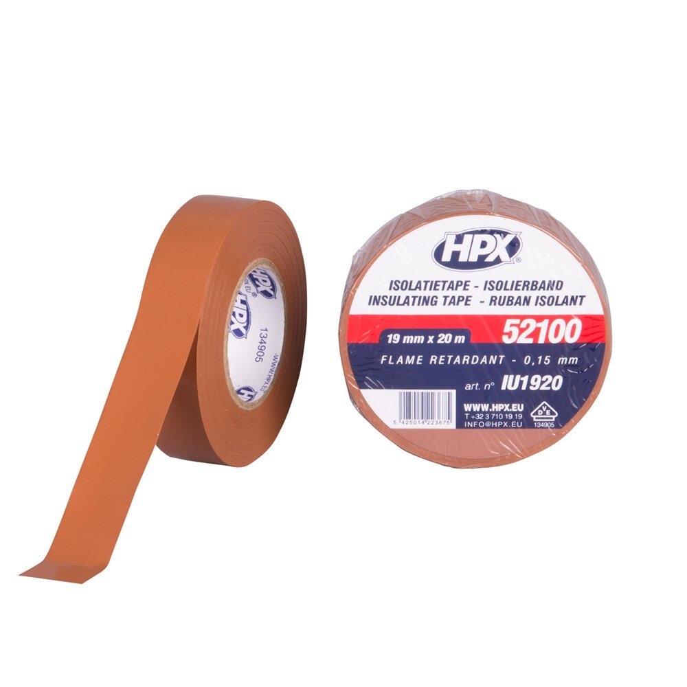 Afbeelding voor Pvc isolatie tape vde hpx bruin 19mm x 20m 