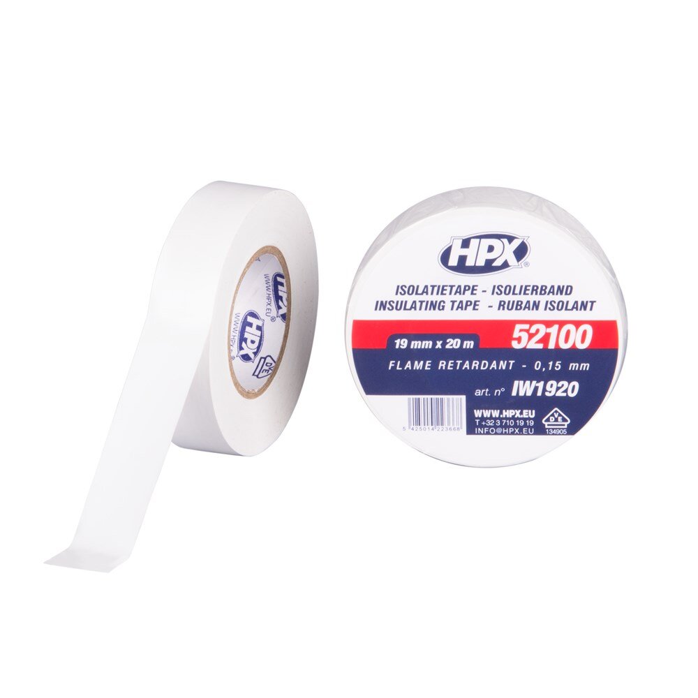 Afbeelding voor Pvc isolatie tape vde hpx wit 19mm x 20m 