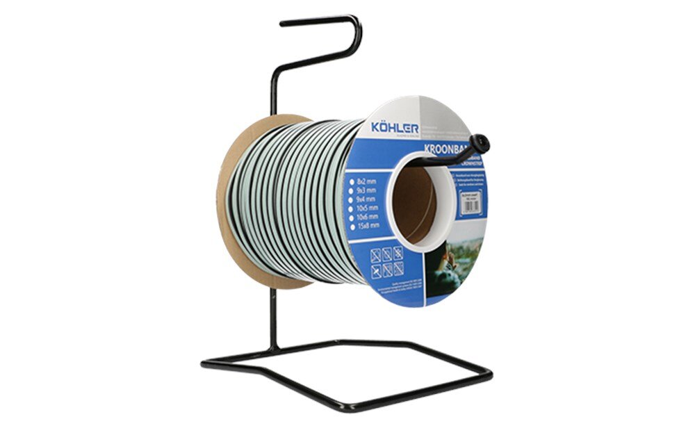 Afbeelding voor Beglazings kroonband epdm 9x4mm zwart a 125mtr