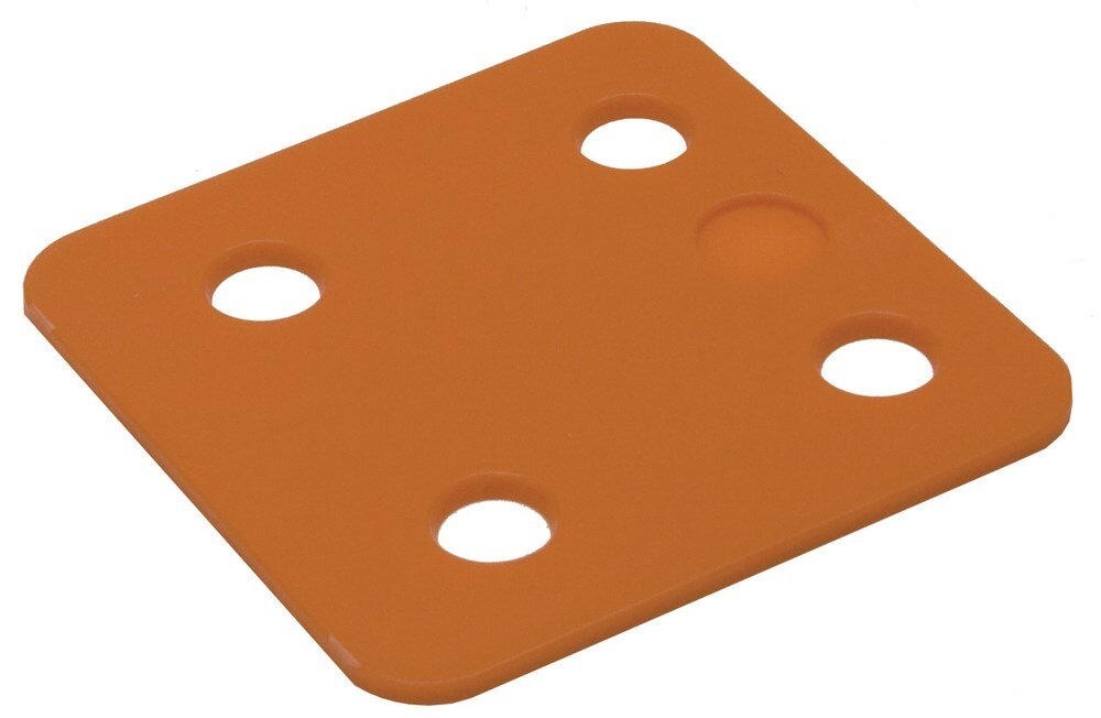 Afbeelding voor Stelplaat z/sleuf oranje 2mm 70x70 48st.