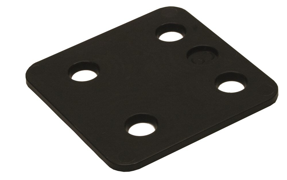 Afbeelding voor Stelplaat z/sleuf zwart 3mm 70x70 48st.
