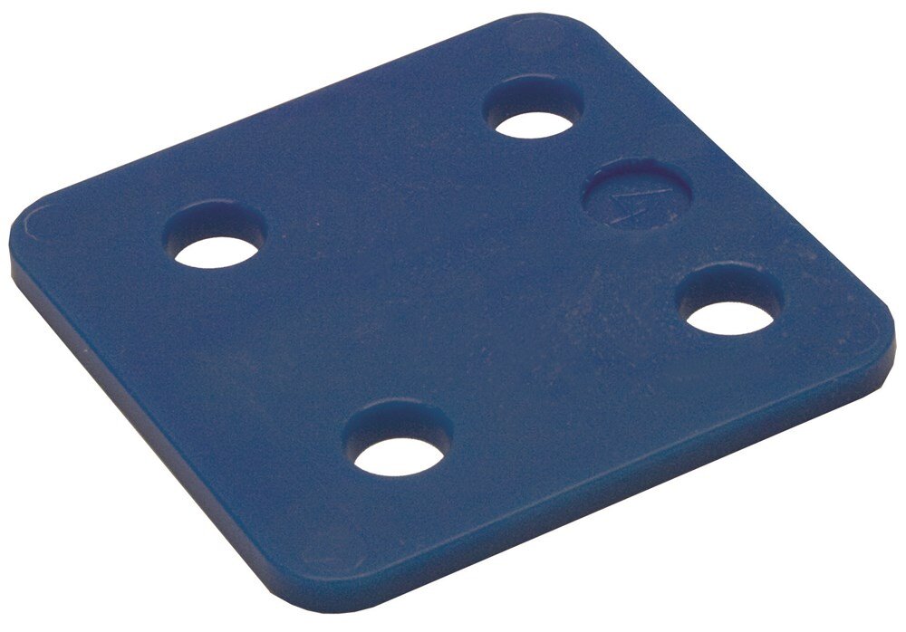 Afbeelding voor Stelplaat z/sleuf blauw 4mm 70x70 48st.