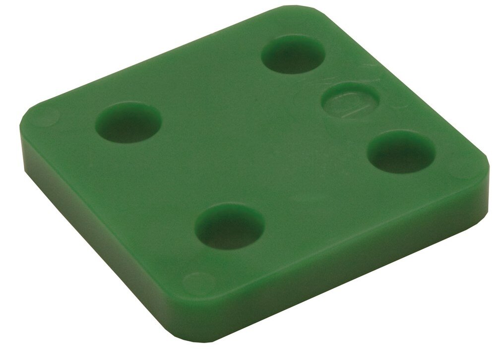 Afbeelding voor Stelplaat z/sleuf groen 10mm 70x70 48st.