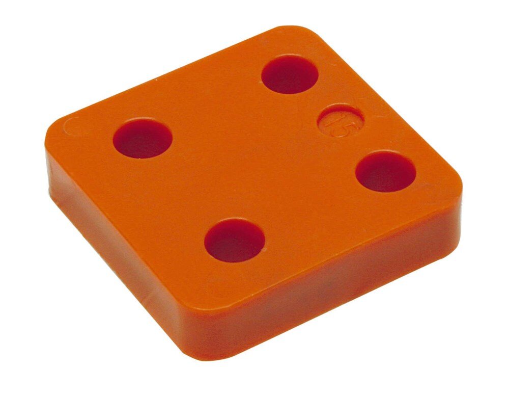 Afbeelding voor Stelplaat z/sleuf oranje 15mm 70x70 48st