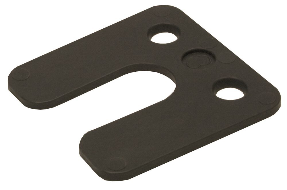 Afbeelding voor Stelplaat m/sleuf zwart 3mm 70x70 48st.