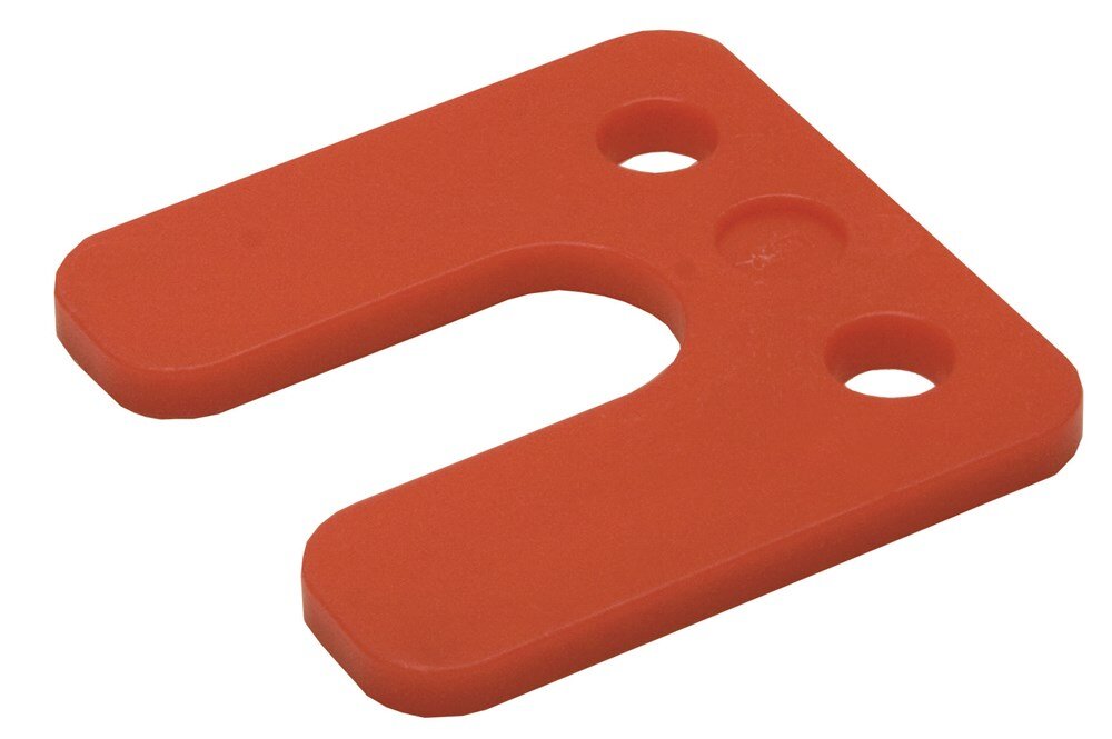 Afbeelding voor Stelplaat m/sleuf rood 5mm 70x70 48st.