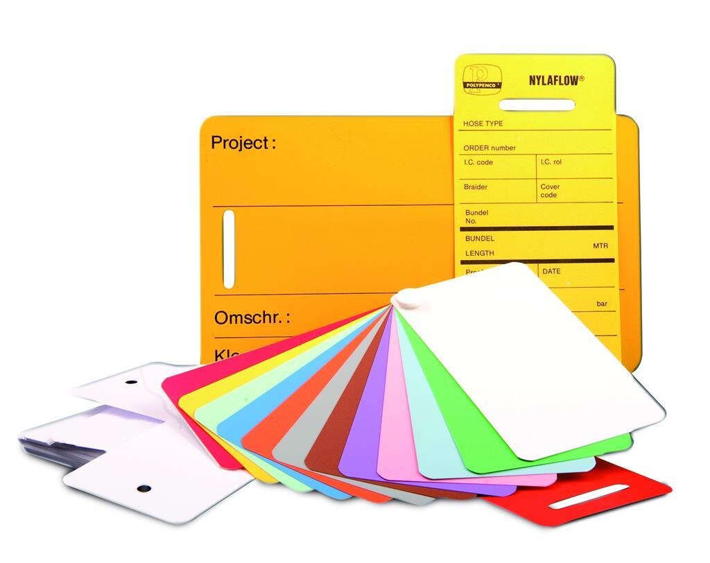 Afbeelding voor Pvc label met gaten wit 120x65mm
