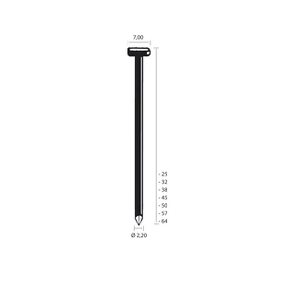 Afbeelding voor T-nagels rvs 2,2x38mm