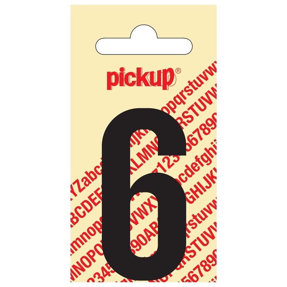 Afbeelding voor Sticker los 60mm zwart ""6