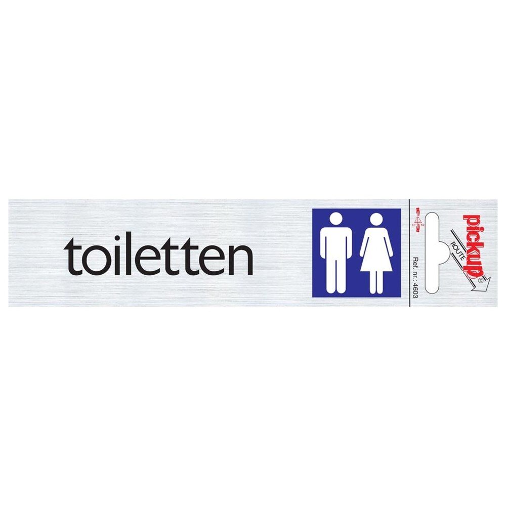 Afbeelding voor Alu-look deurbord 165x44mm toiletten