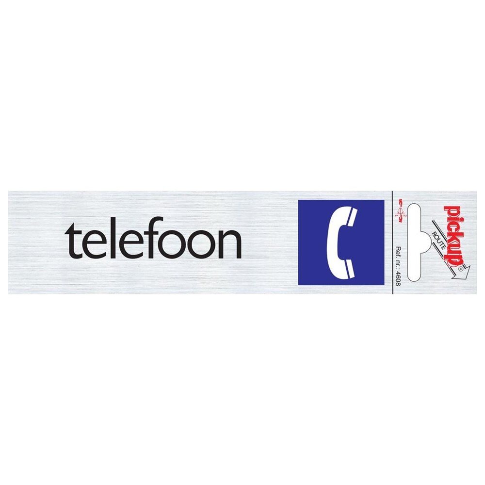 Afbeelding voor Alu-look deurbord 165x44mm telefoon