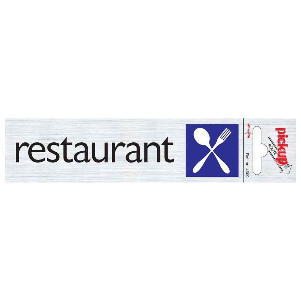 Afbeelding voor Alu-look deurbord 165x44mm restaurant