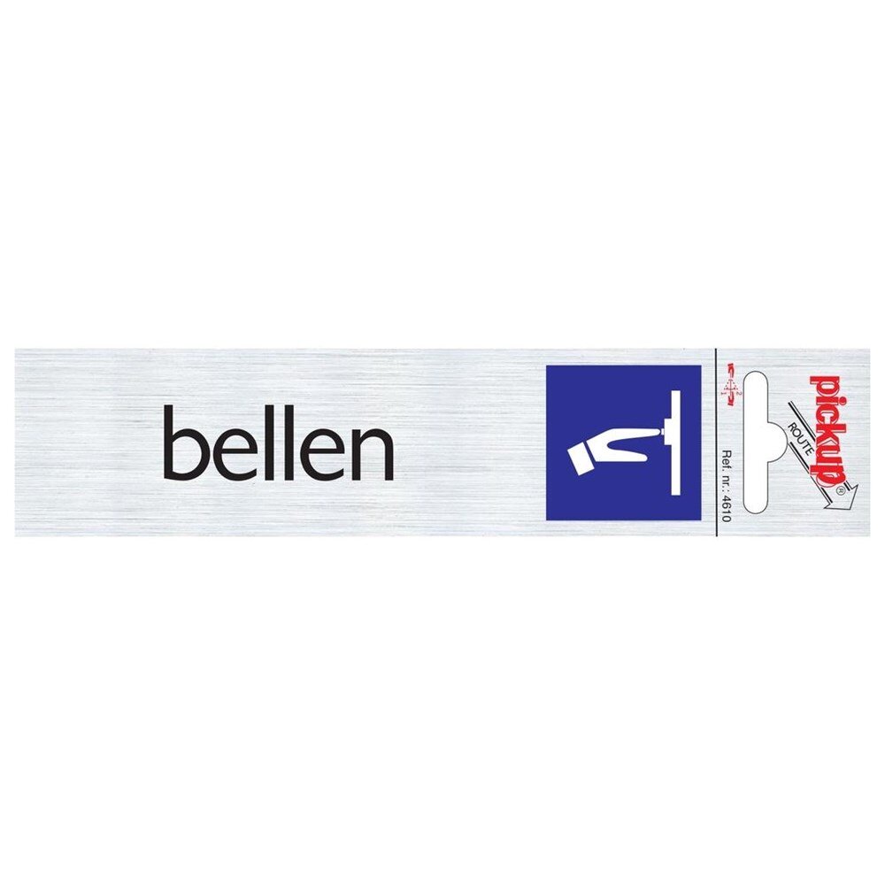 Afbeelding voor Alu-look deurbord 165x44mm bellen