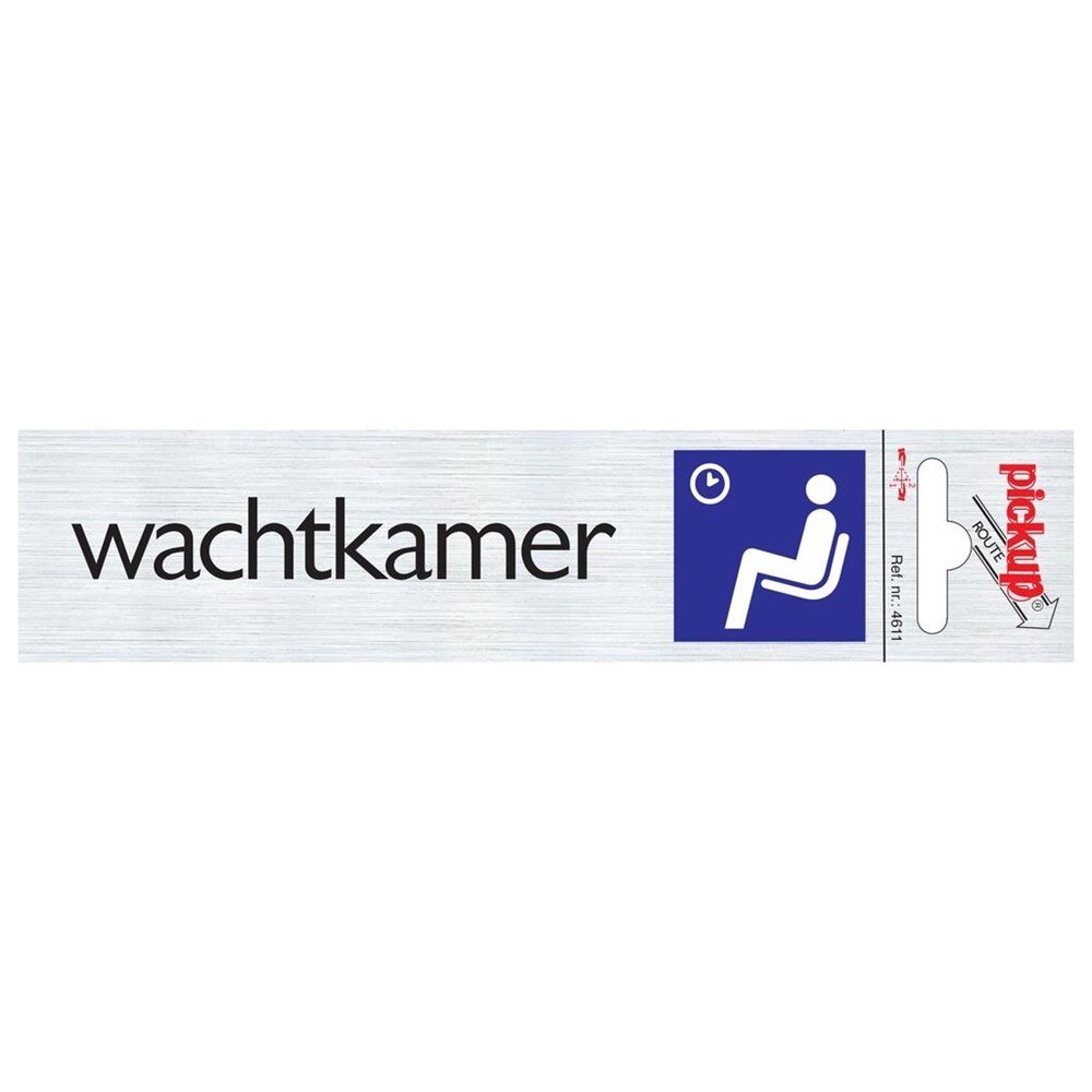 Afbeelding voor Alu-look deurbord 165x44mm wachtkamer