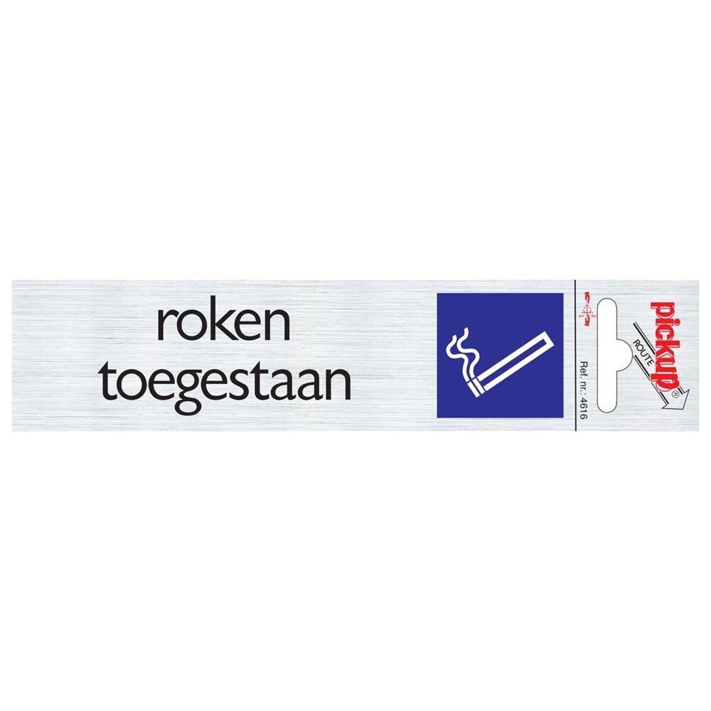 Afbeelding voor Alu-look deurbord 165x44mm roken toegest