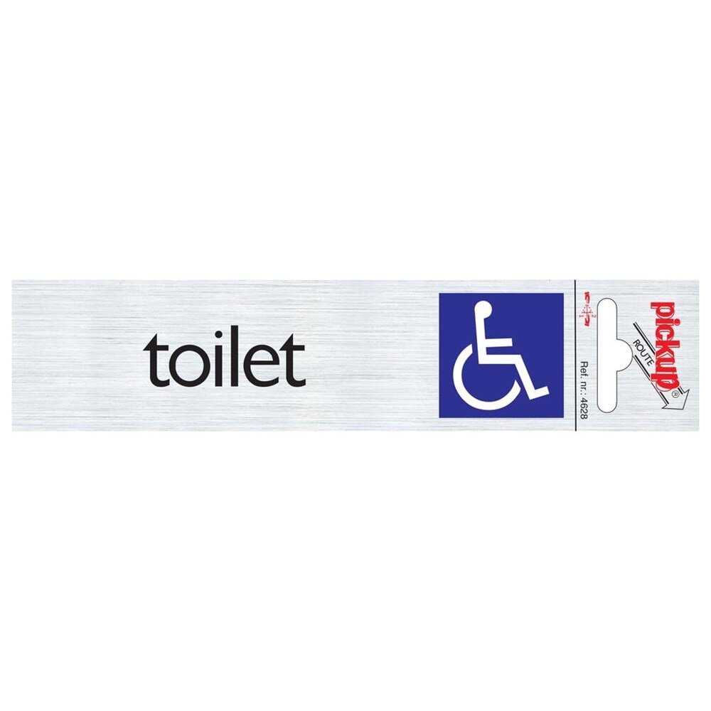 Afbeelding voor Alu-look deurbord 165x44mm wc rolstoel