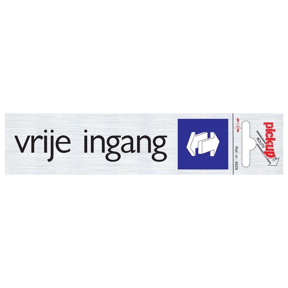 Afbeelding voor Alu-look deurbord 165x44mm vrije ingang