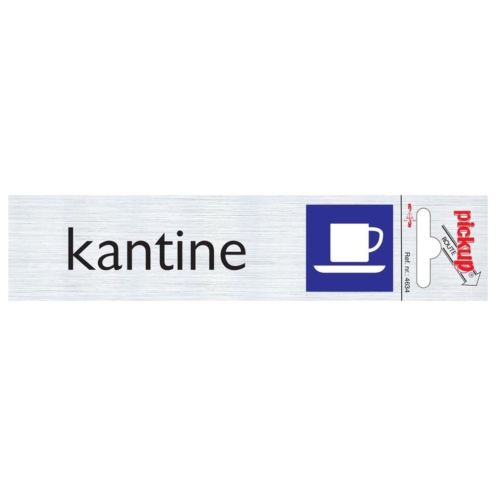 Afbeelding voor Alu-look deurbord 165x44mm kantine