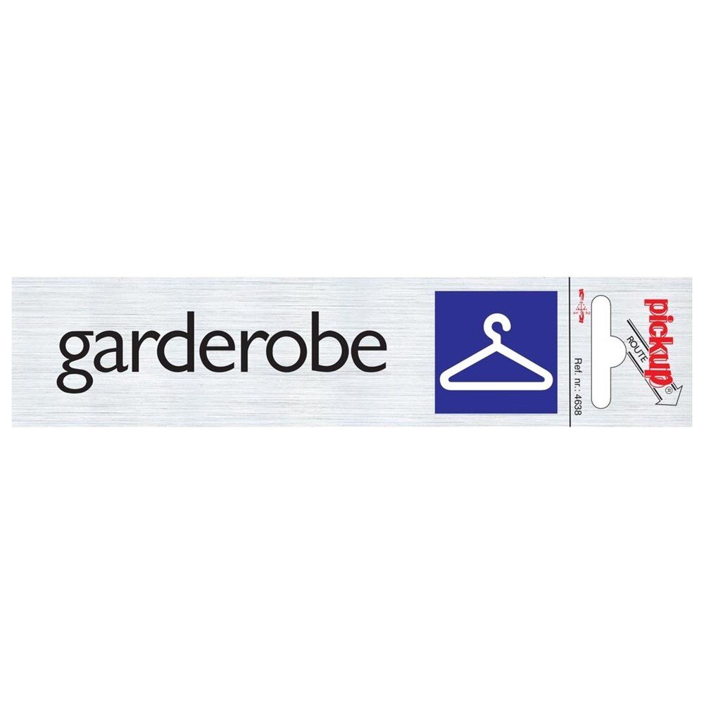 Afbeelding voor Alu-look deurbord 165x44mm garderobe