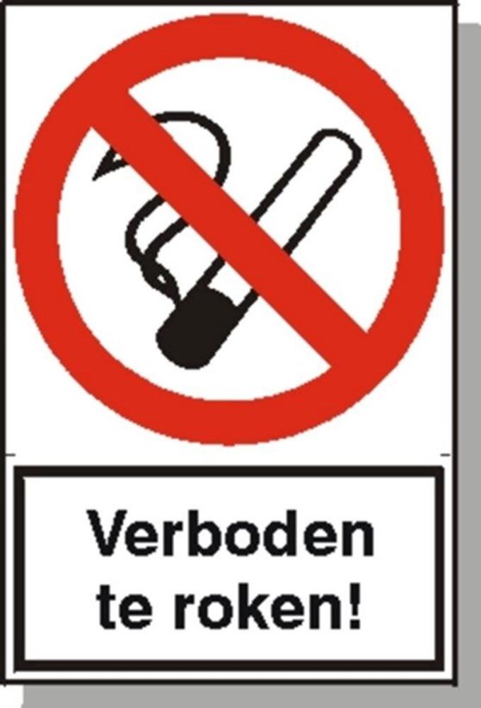 Afbeelding voor Picto verboden te roken r/z/w 200x300