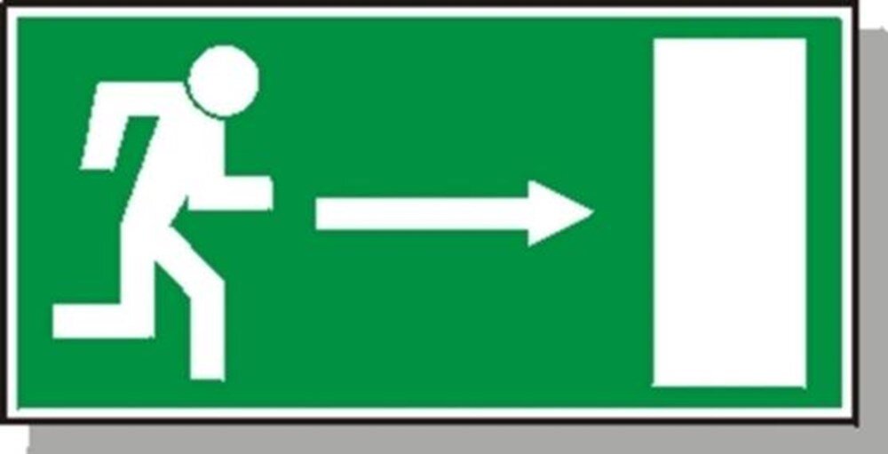 Afbeelding voor Picto vluchtweg rechts gr/w 150x300