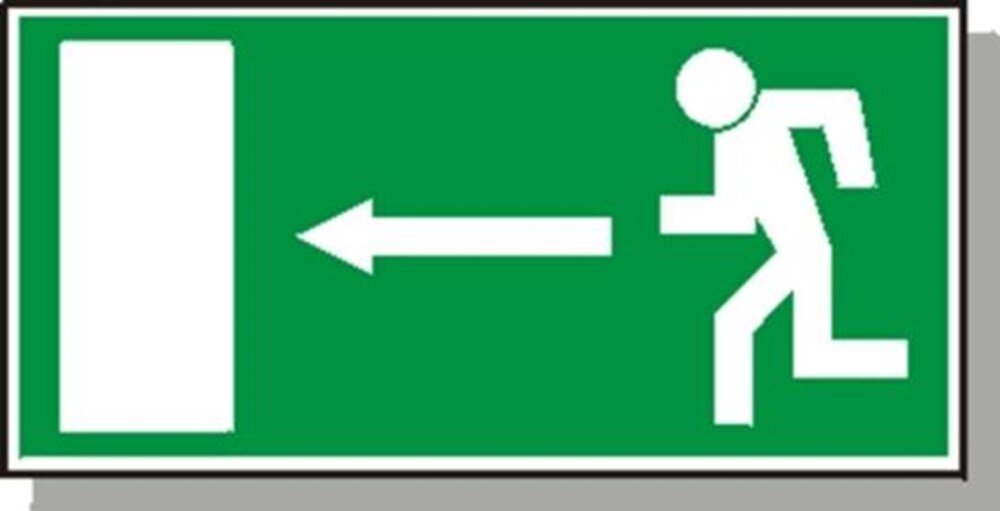 Afbeelding voor Picto vluchtweg links gr/w 150x300