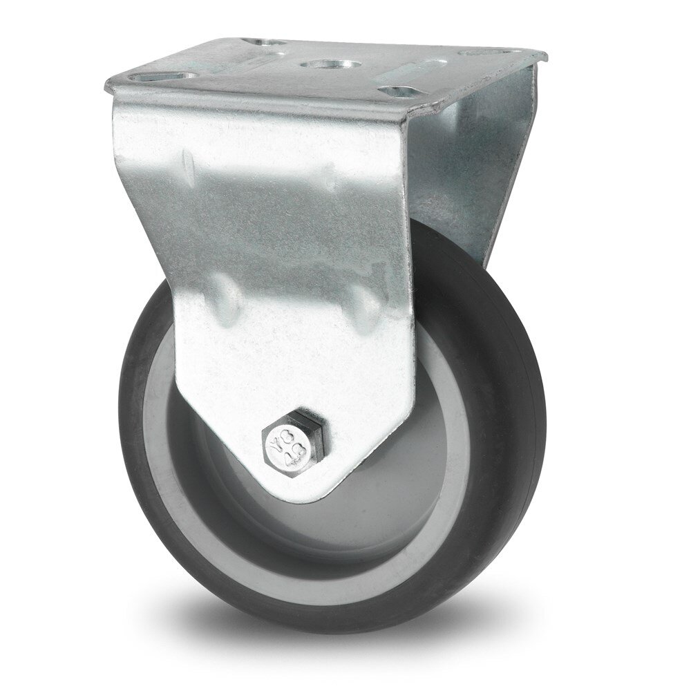 Afbeelding voor Bokwiel + plaat 100mm rubber 80kg