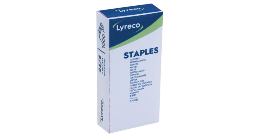 Afbeelding voor Nietjes voor nietmachine 24/6 lyreco 1000st
