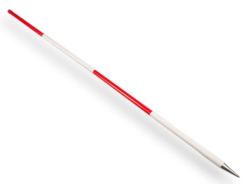 Afbeelding voor Jalonstok ronde buisspits staal rood/wit 2m 