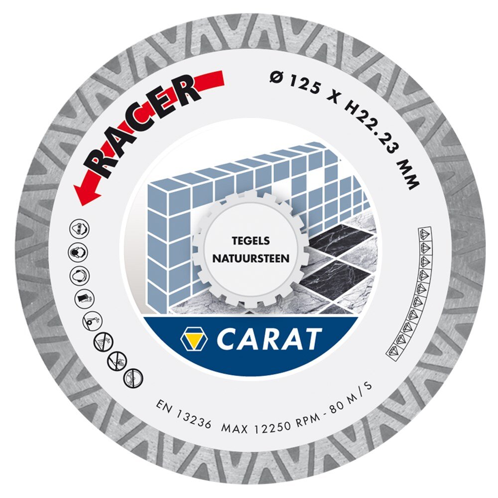 Afbeelding voor Carat diamantzaag tegels/nat.steen Ø125x22,23mm