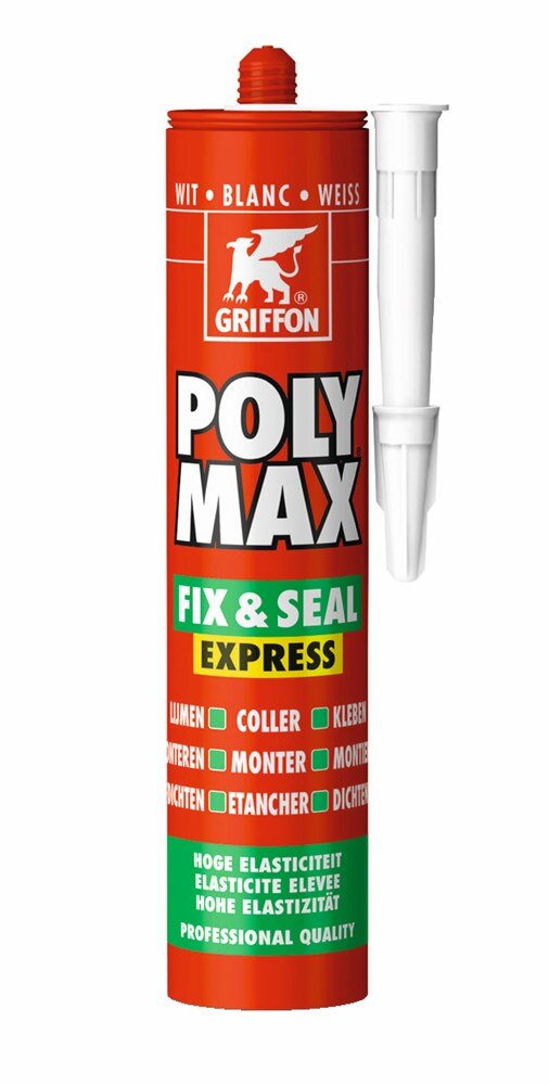 Afbeelding voor Polymax montagelijm fix&seal express wit 290ml