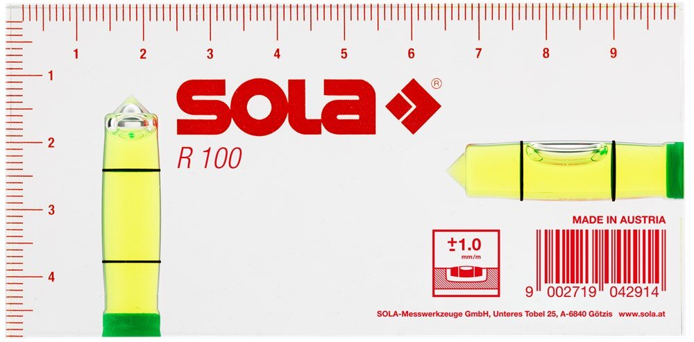 Afbeelding voor Architectenwaterpas r100 sola 100x50x15mm