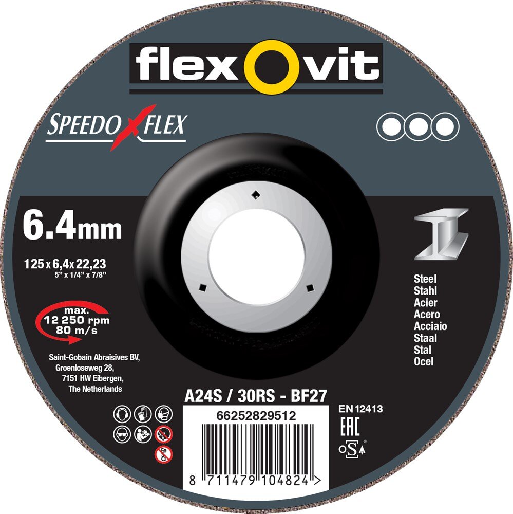 Afbeelding voor Abs staal a30r bf27 125x6,4x22,2